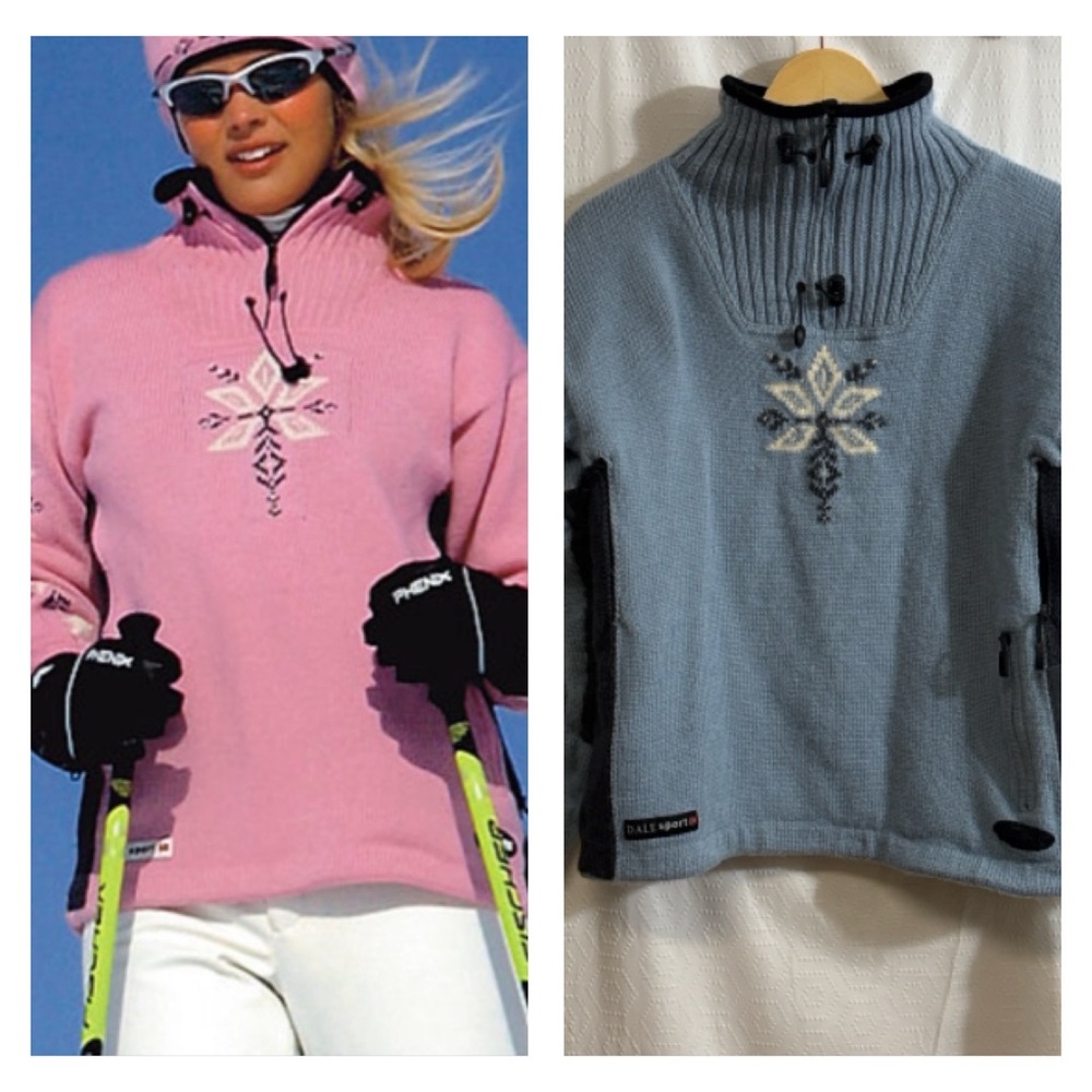 Dale of Norway Woman's Istind Windproof Windstopper blue Wool Ski Sweater Size L - Picture 3 of 16